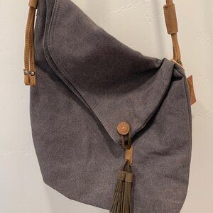 DeVan Canvas & Leather Crossbody Bag BOHO Minimalist